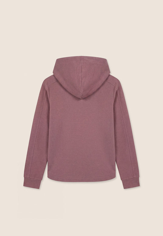 Felpa Regular Donna con Cappuccio e Zip, Fondo Asimmetrico