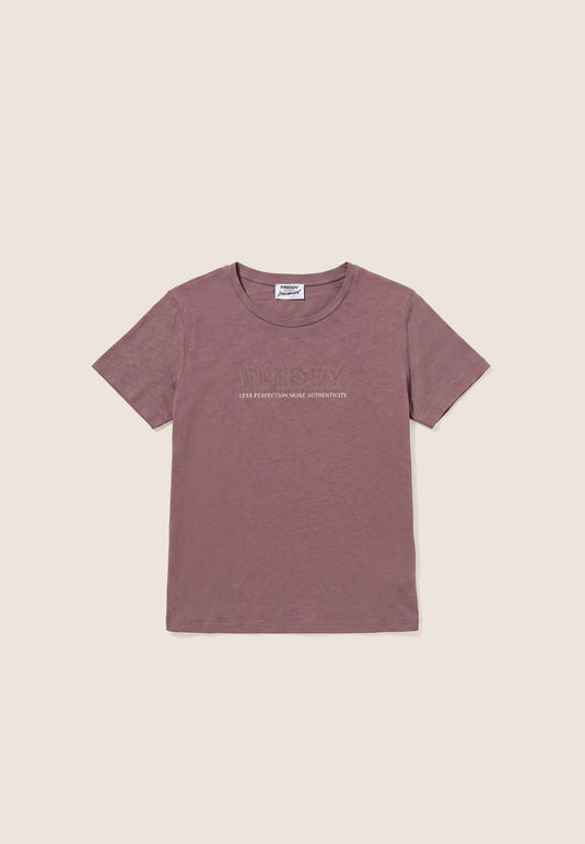 T-shirt Regular Donna con Logo Decorato da Borchie