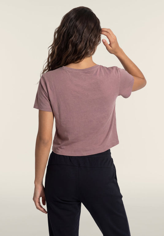 T-shirt Regular Donna con Logo Decorato da Borchie