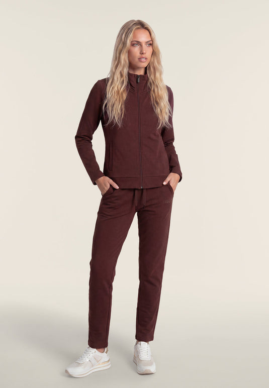 Tuta Sportiva Donna con Zip, Collo Alto e Dettagli in Strass