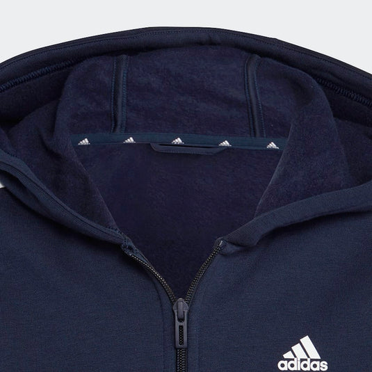 Felpa con cappuccio Essentials 3-Stripes Fleece Full-Zip
