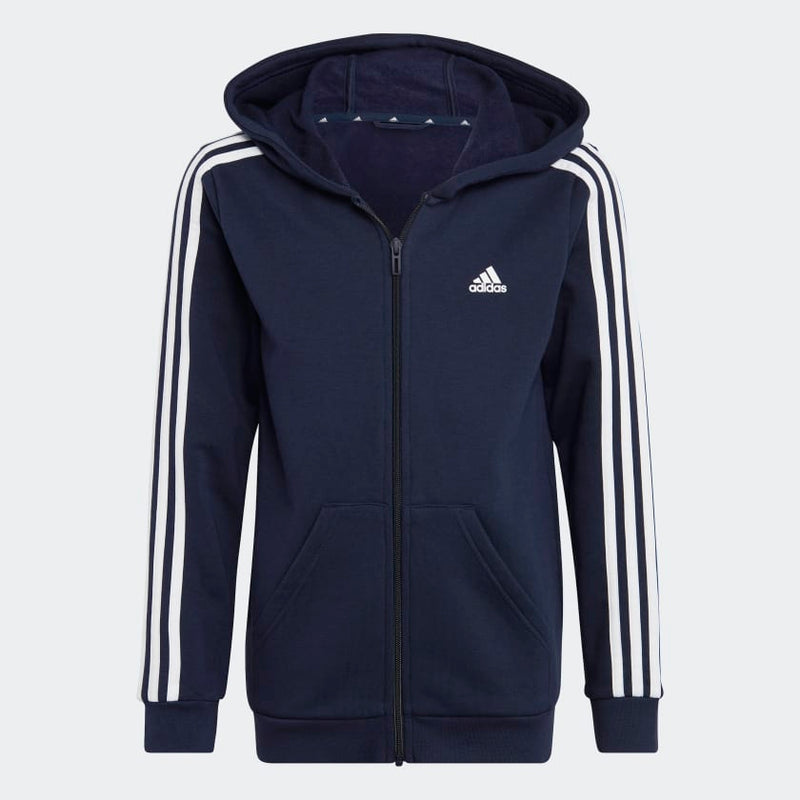 Carica immagine in Galleria Viewer, Felpa con cappuccio Essentials 3-Stripes Fleece Full-Zip

