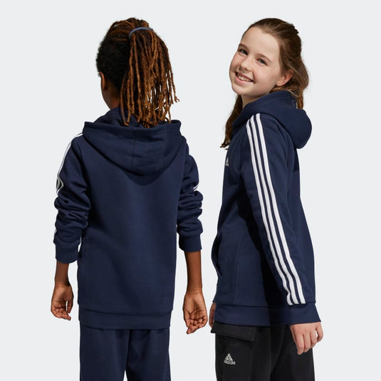 Felpa con cappuccio Essentials 3-Stripes Fleece Full-Zip