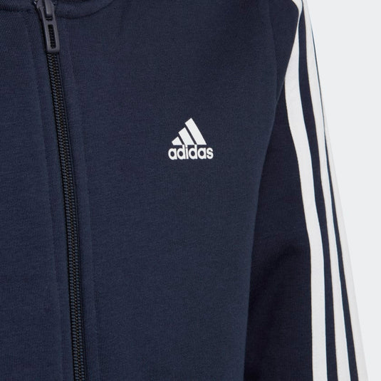 Felpa con cappuccio Essentials 3-Stripes Fleece Full-Zip