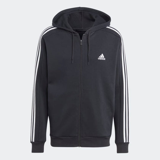 FELPA CON CAPPUCCIO ESSENTIALS FLEECE 3-STRIPES FULL-ZIP