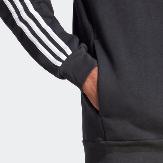 FELPA CON CAPPUCCIO ESSENTIALS FLEECE 3-STRIPES FULL-ZIP