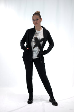 PANTALONE MATELASSE' SLIM-FIT NERO DEHA
