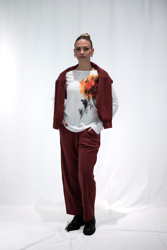 T-SHIRT MANICHE LUNGHE IN MODAL CON STAMPA DEHA