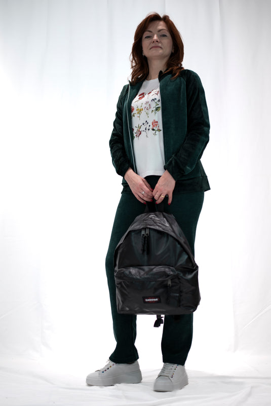 Giacca tuta donna in velluto colore verde smeraldo