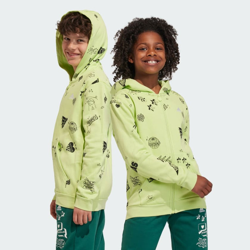 Carica immagine in Galleria Viewer, FELPA HOODIE BRAND LOVE ALLOVER PRINT FULL-ZIP JUNIOR
