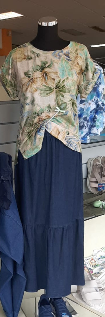 Carica immagine in Galleria Viewer, Gonna con balze jeans
