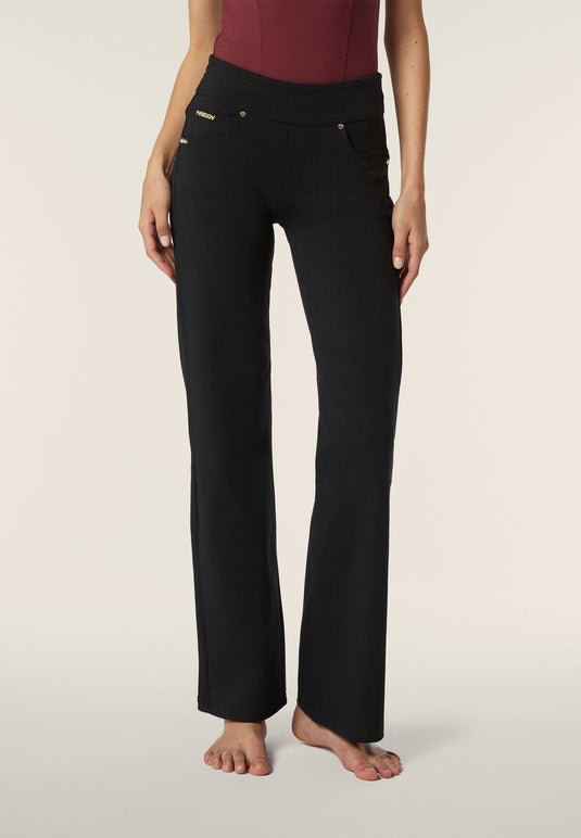 Pantaloni Wide Leg Vita Media in jersey organic
