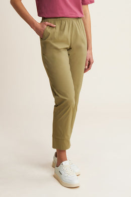 Pantaloni in popeline elasticizzato regular fit