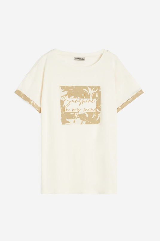 T-shirt FREDDY da donna in jersey modal con grafiche tropical