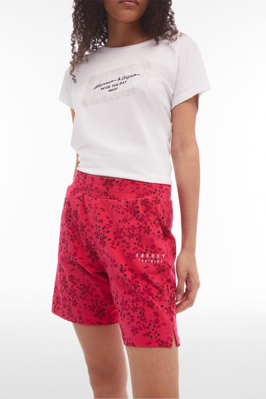 Bermuda donna FREDDY in heavy jersey stampa floreale allover
