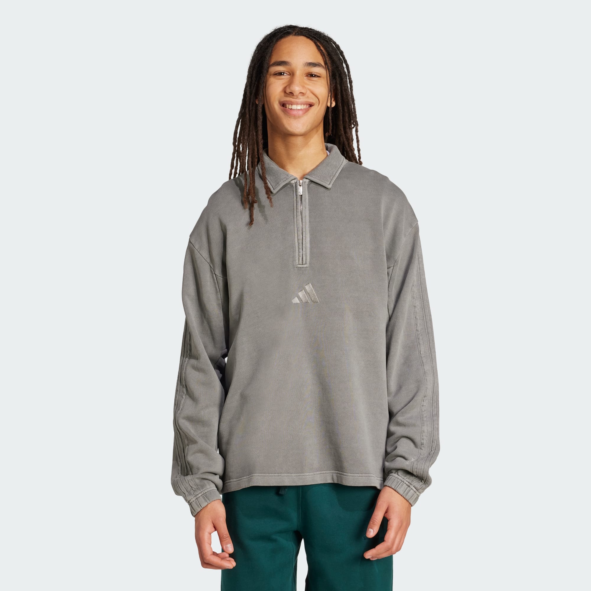 Felpa in French Terry lavato a mezza zip – Garesio Sport