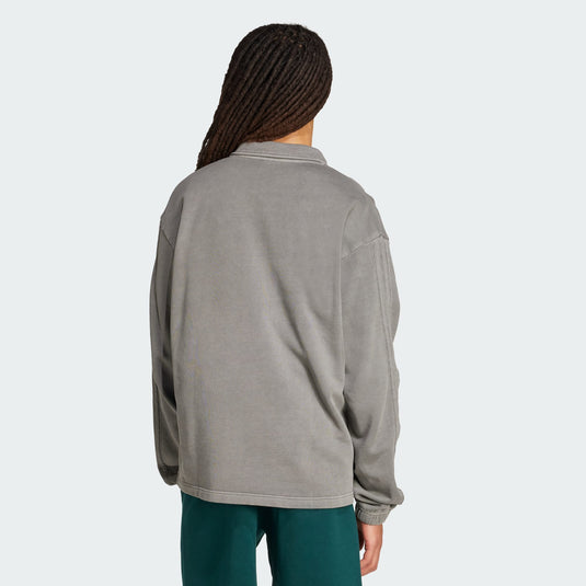 Felpa in French Terry lavato a mezza zip
