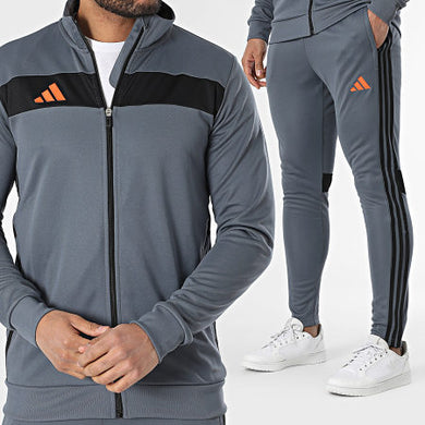 Tuta sportiva Tiro Stripe JD0468 Grigio antracite