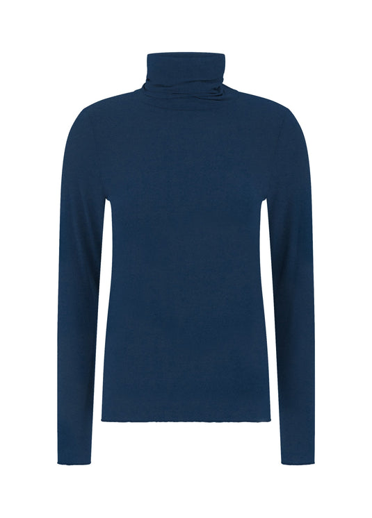 MAGLIETTA COLLO ALTO MISTO CASHMERE BLU DEHA