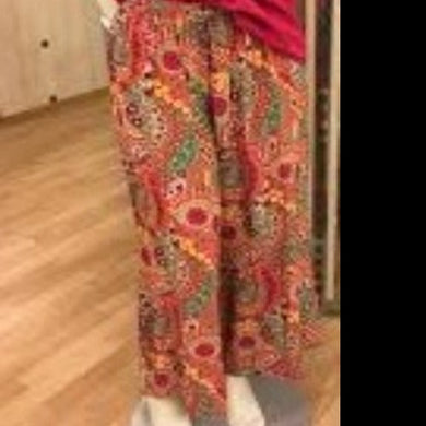 Pantalone cropped fantasia fiori
