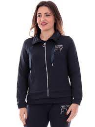 Felpa donna FREDDY in french terry modal con collo alto e zip