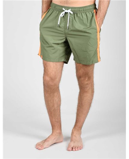 Carica immagine in Galleria Viewer, COSTUME SWIM PANT STRIPE COLOR ON SIDE MILITARE
