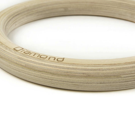 COPPIA ANELLI GINNASTICA IN LEGNO CON STRAP 3,8 MM