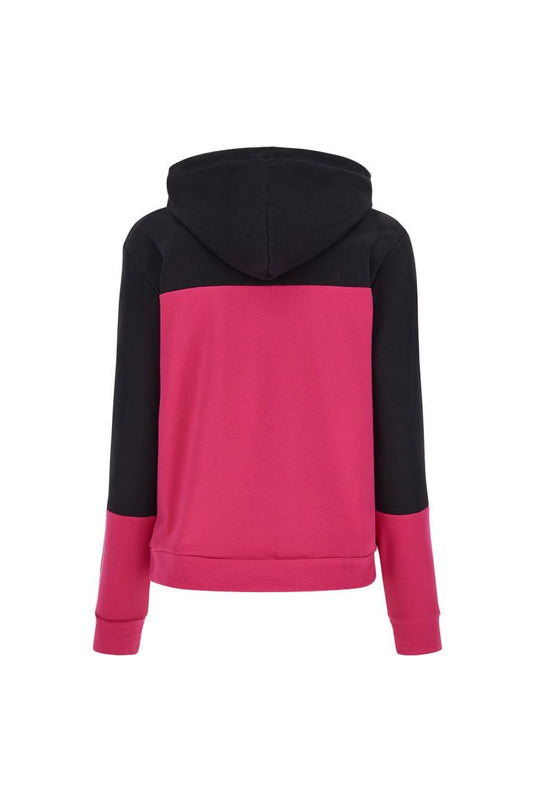 Felpa FREDDY comfort color block con cappuccio e grafica in strass