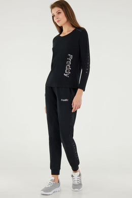 Pantaloni FREDDY sportivi coulisse e bande laterali animalier