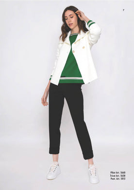 Pantalone punto milano modello ZURIGO con risvolto