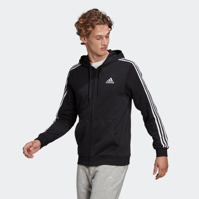 FELPA CON CAPPUCCIO ESSENTIALS FRENCH TERRY 3-STRIPES FULL-ZIP