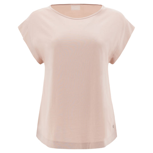 T-shirt fronte in modal e retro in satin