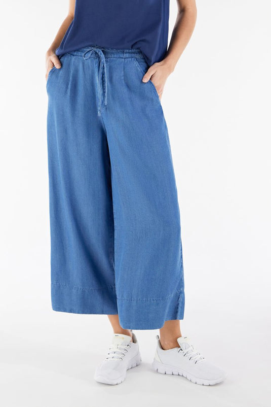 Pantaloni culotte comfort fit in denim navetta
