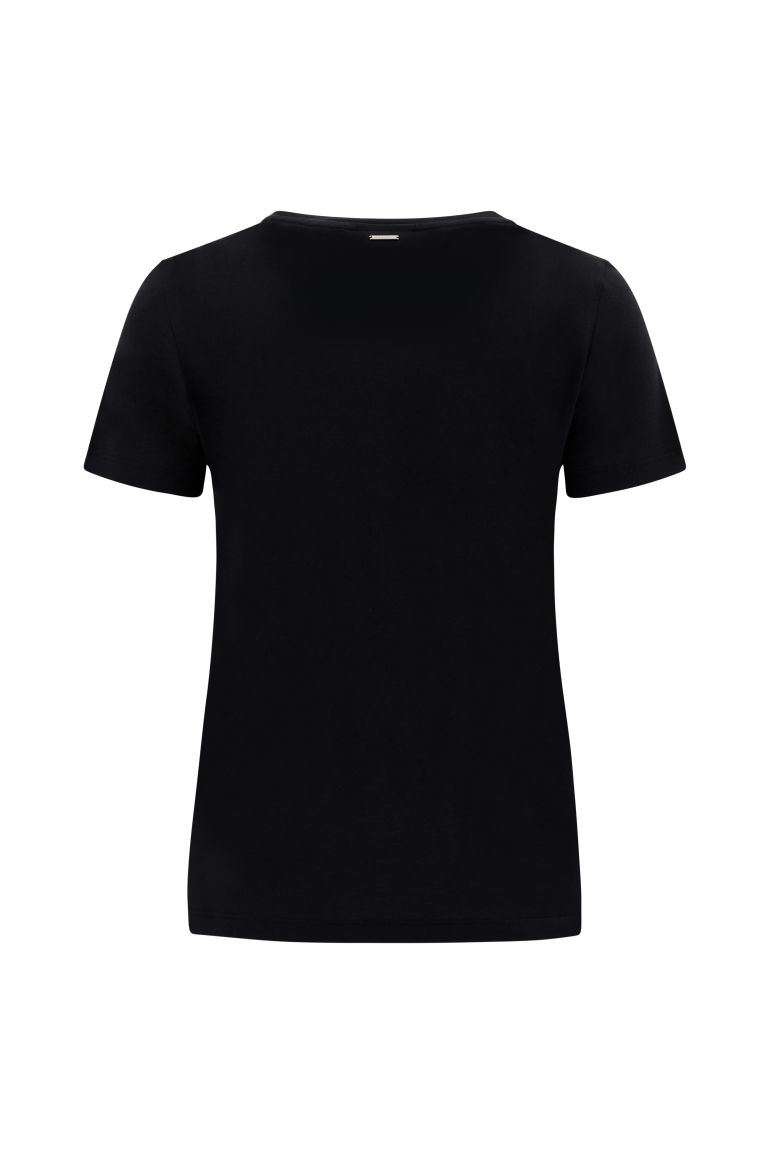 Carica immagine in Galleria Viewer, T-shirt in jersey modal con lettering oro rosa
