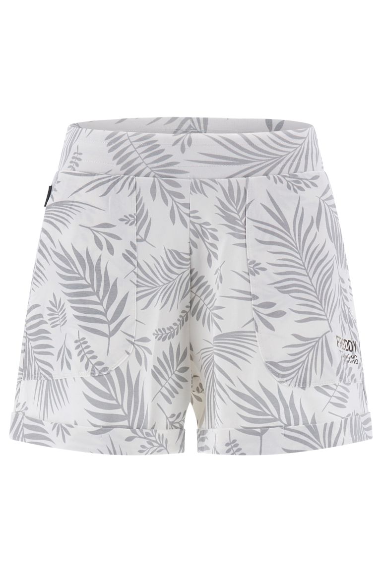 Carica immagine in Galleria Viewer, Shorts in jersey stampa foliage tropicale
