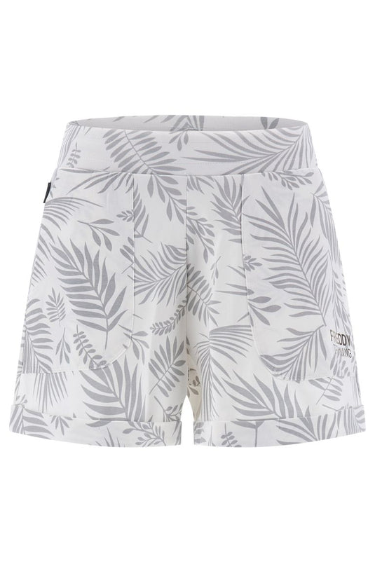 Shorts in jersey stampa foliage tropicale