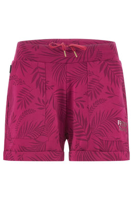 Shorts in jersey stampa foliage tropicale