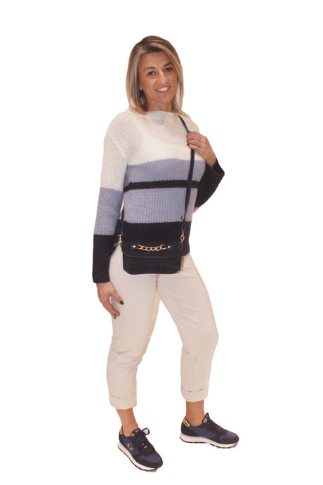 MAGLIA DONNA a righe in lana Mohair