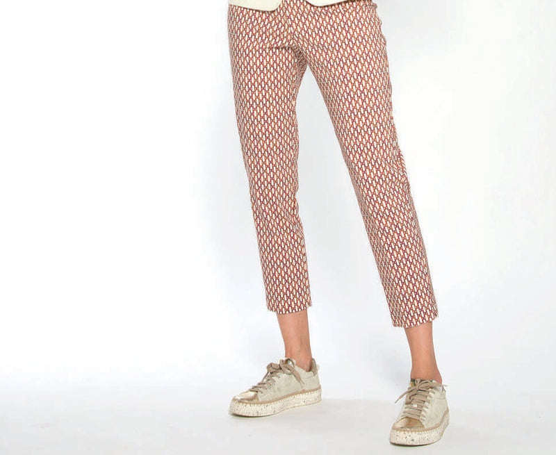 Carica immagine in Galleria Viewer, Pantalone donna fantasia arancio/panna
