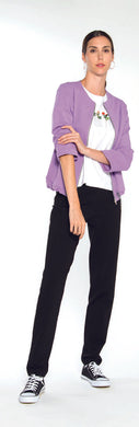 FELPA DONNA GIROCOLLO FULL ZIP LILLA /BLU